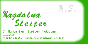 magdolna sleiter business card